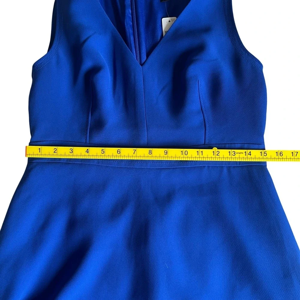 J.Crew Womens Royal Blue V-Neck Sleeveless Fit & Flare Dress E0068 Size 8 NWT
